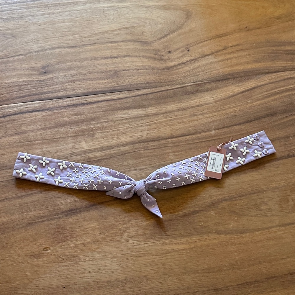 Mignonne Gavigan Embroidered Lavender Knot Necklace